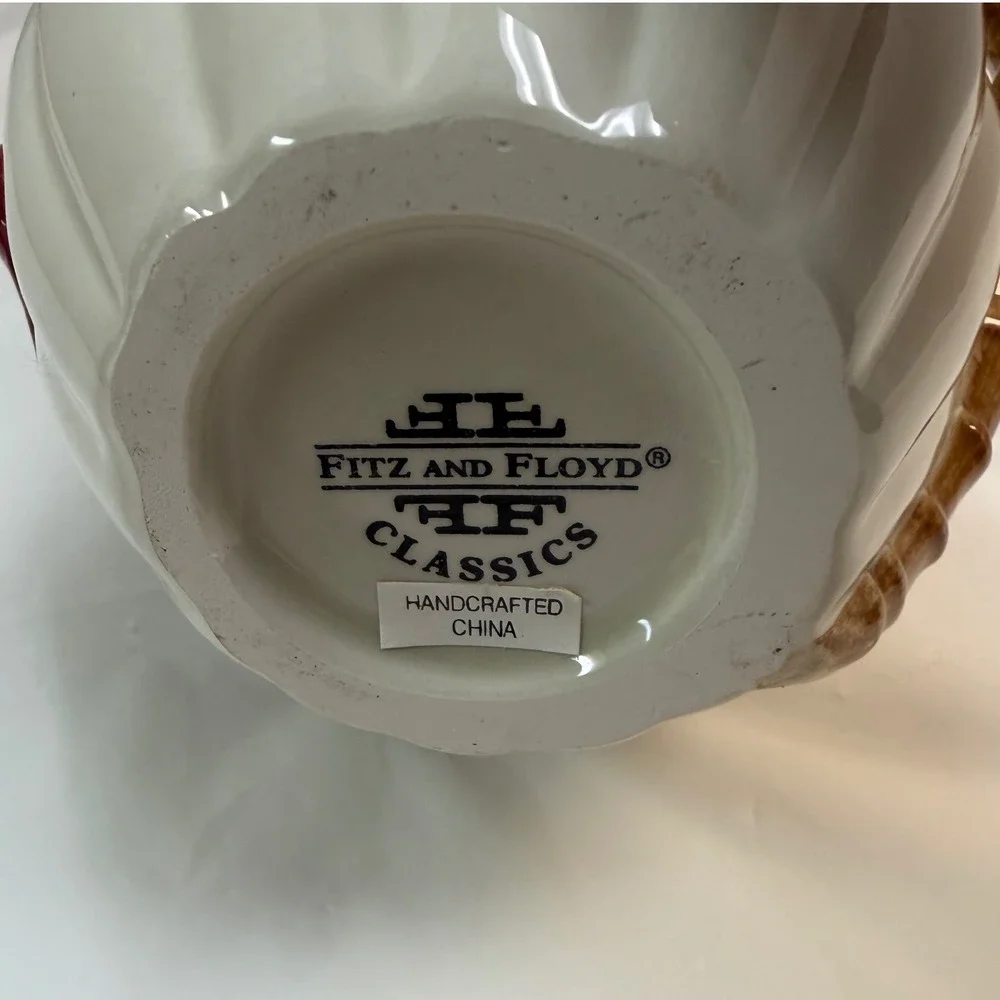 Fitz & Floyd Classics Magnolia Ceramic Vase Handcrafted China White Floral 7.5